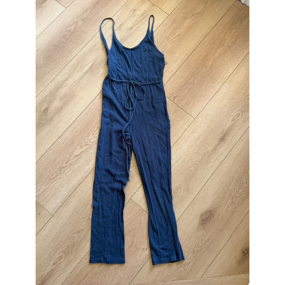 Spiritual Gangster Womens Navy Blue Spaghetti Strap Drawstring Jumpsuit XS